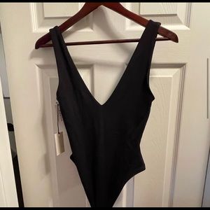 Aritzia V-neck Contour Bodysuit- Black